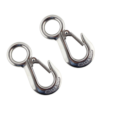 304不锈钢美式叉式旋转 起重钩葫芦吊钩定向抓钩大眼货钩重型厚体