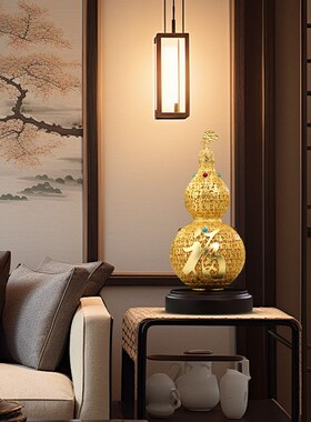 铜鎏金花丝葫芦摆件高端客厅玄关办公室酒柜装饰品乔迁新居礼物
