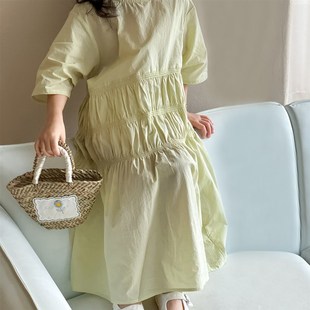 女童连衣裙夏款2025新款儿童短袖裙子高级感夏装中大童海边度假裙