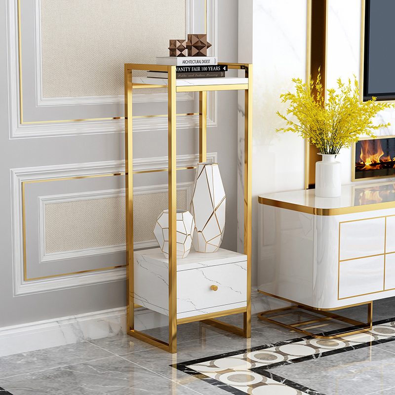 简约现代仿大理石铁艺花架