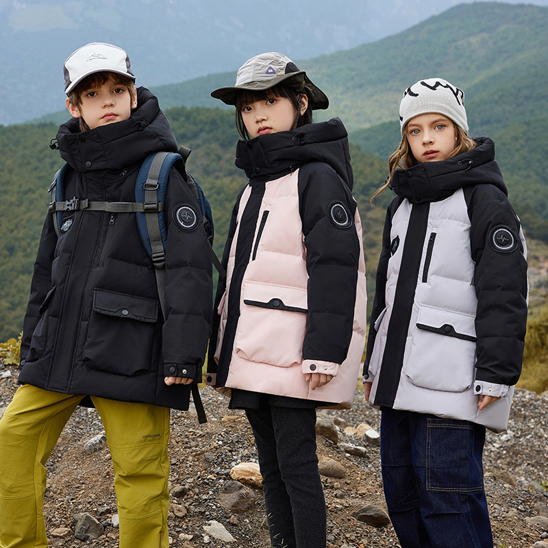 中长款加厚男女同款儿童羽绒服