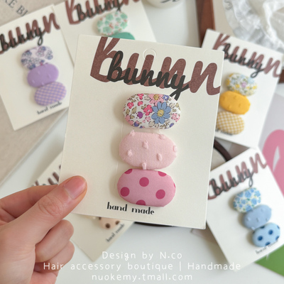 韩版布艺儿童碎花BB夹清新百搭发卡宝宝发夹婴儿刘海夹头饰不伤发