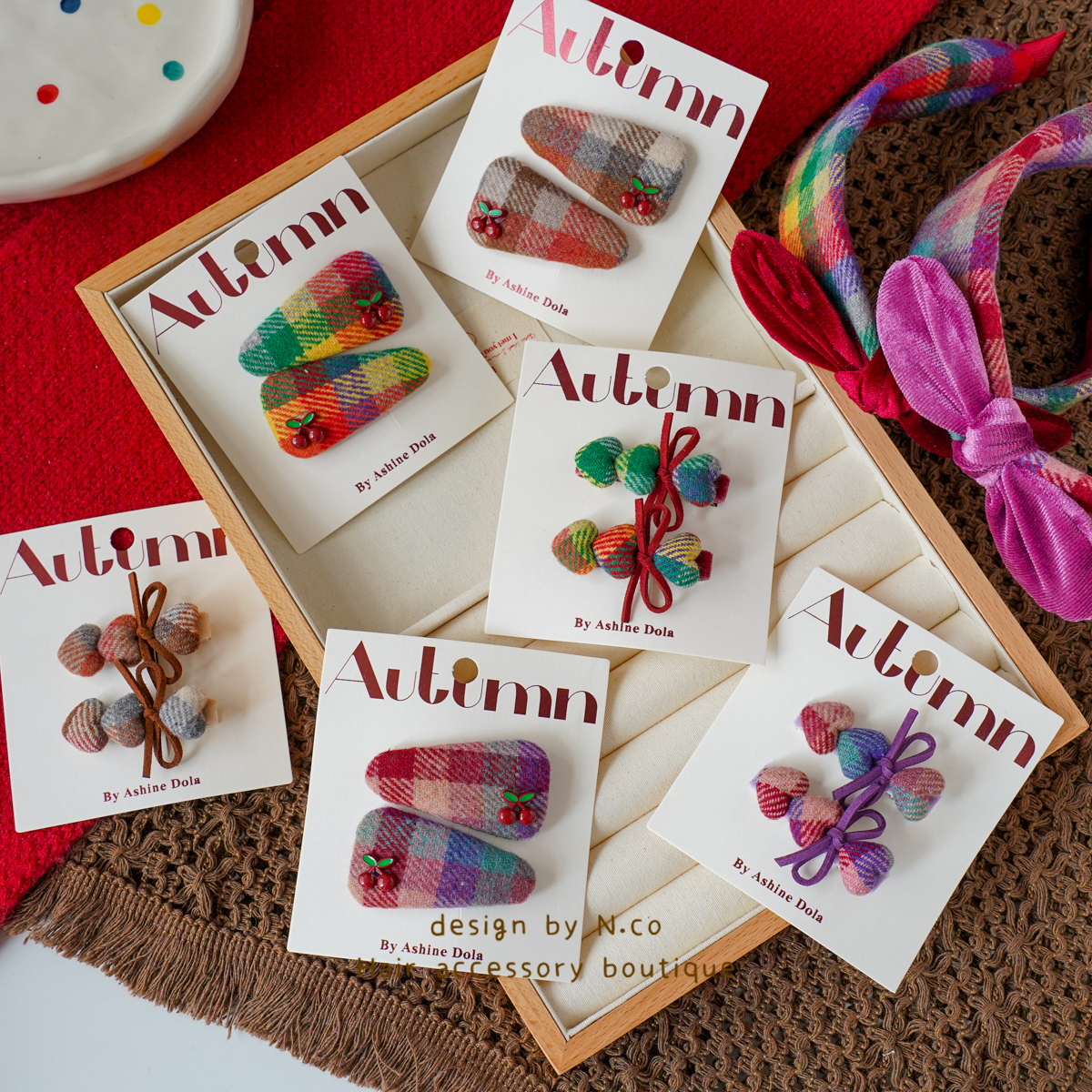 韩系甜美彩虹色格纹儿童发夹高级感女童发卡少女高颅顶发箍发饰