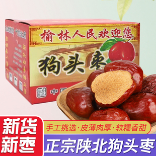 新货陕北狗头枣5斤整箱大红枣西安特产泡水红枣陕西清涧狗头枣