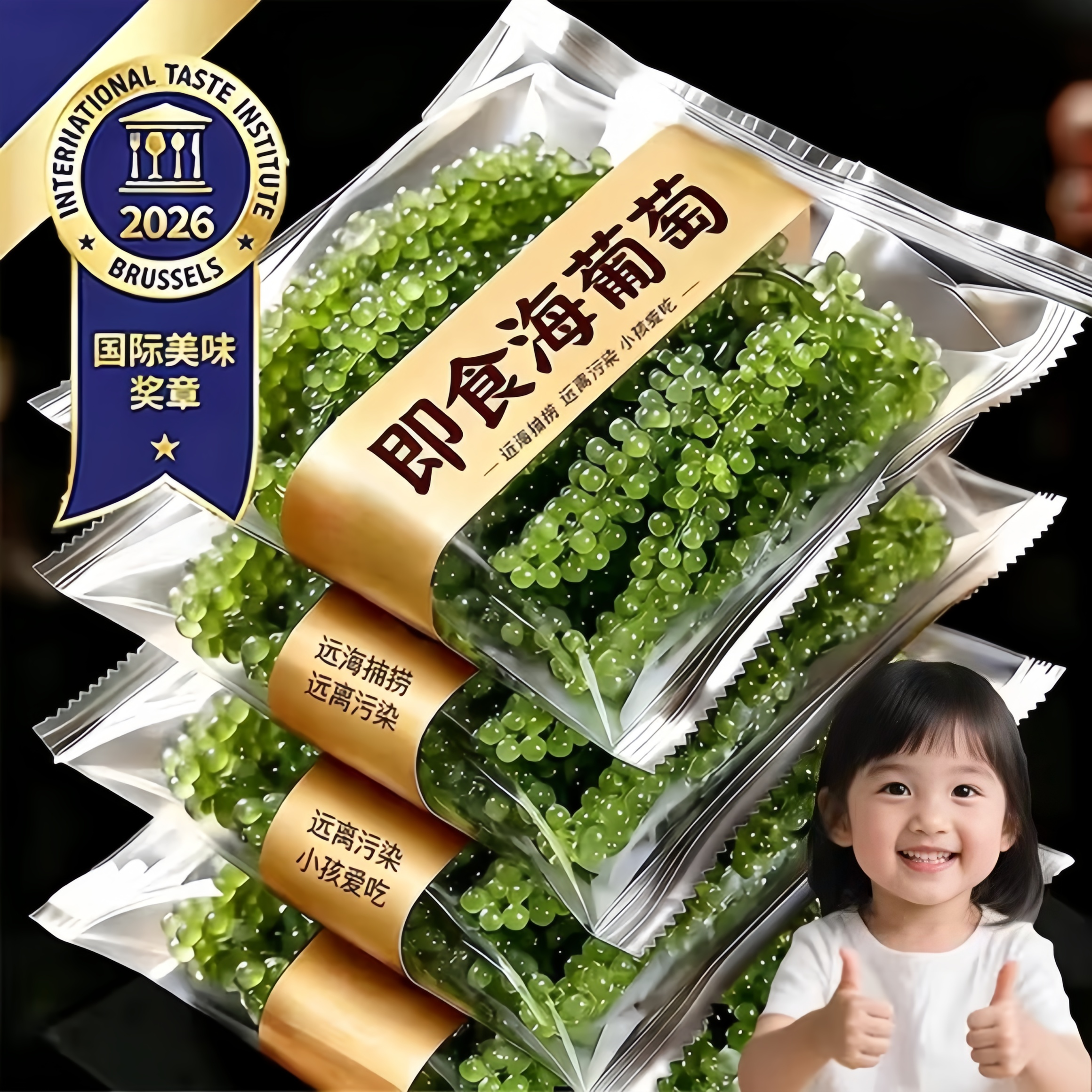 农科院儿童海葡萄即食官方旗舰店新鲜绿色小孩吃的健康零食水葡萄