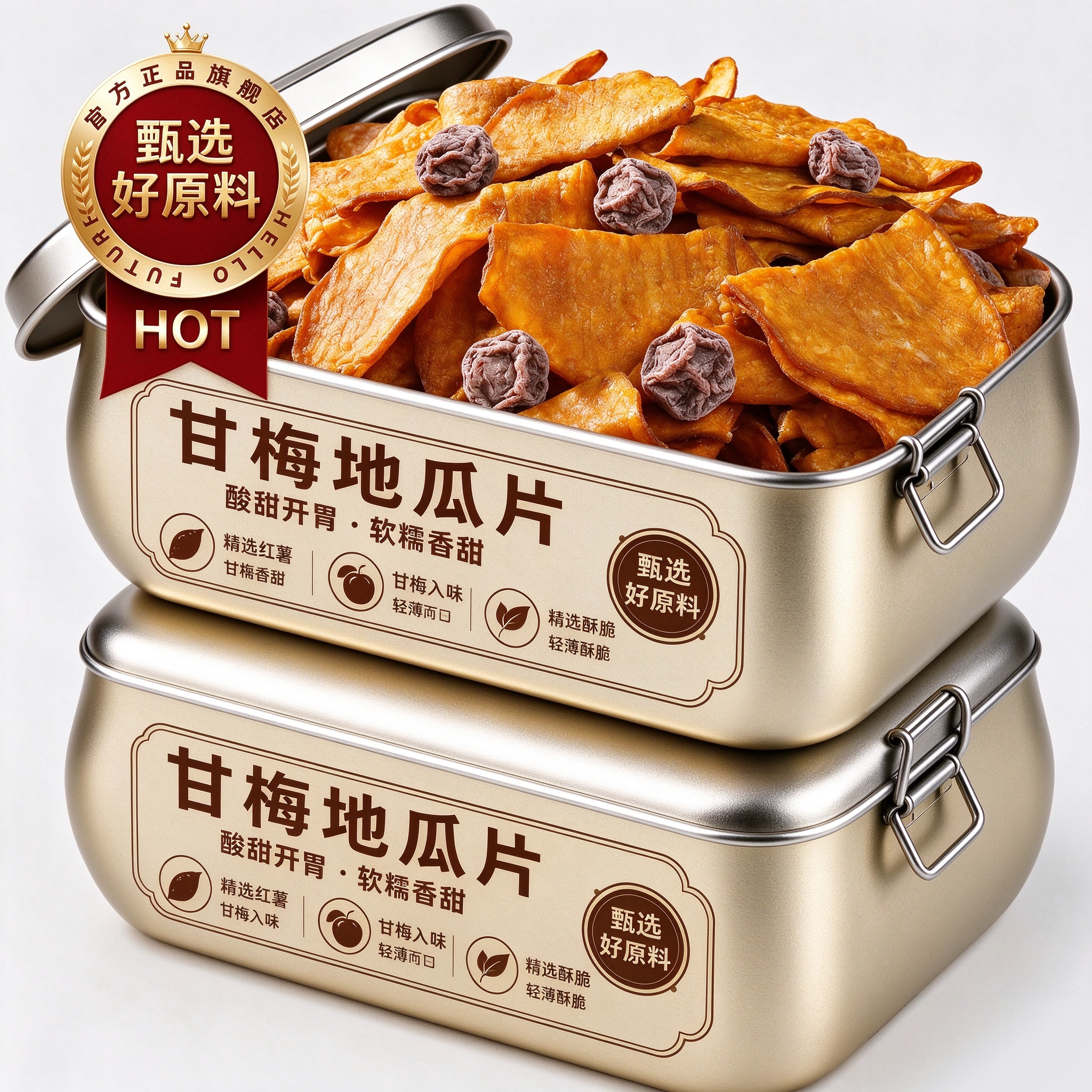甘梅地瓜片官方旗舰店新鲜原切薄脆红薯片即食番薯办公室解馋追剧