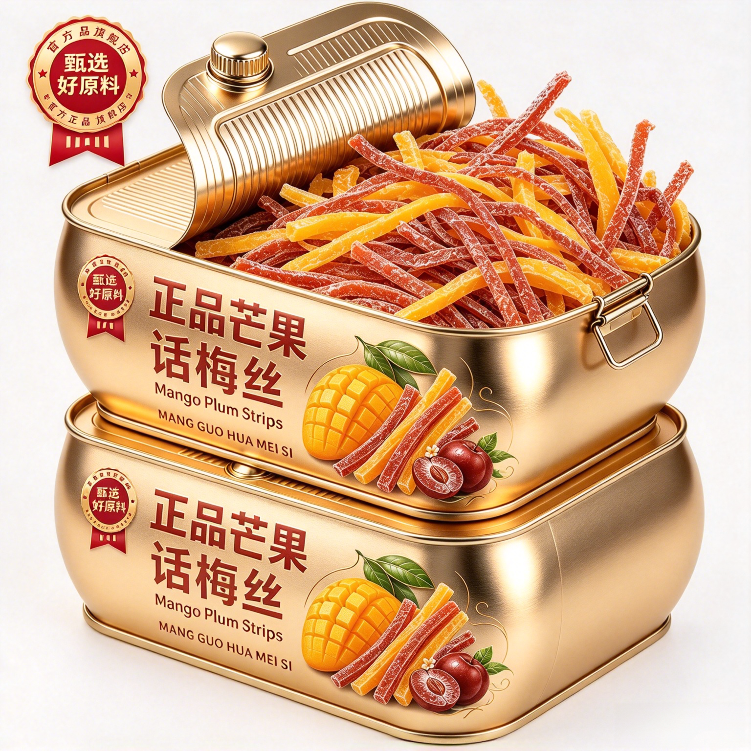 芒果话梅丝酸甜芒果干青梅丝梅条混合果干零食网红零食蜜饯旗舰店