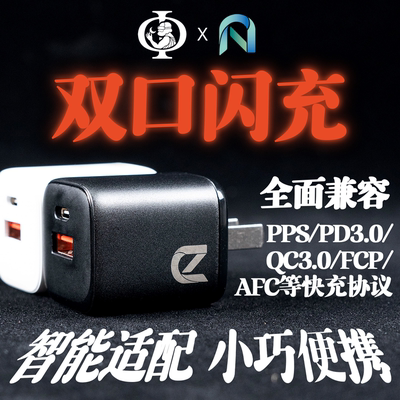 双口通用快速充电器GaN氮化镓33W
