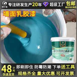 德尔富家居翻新乳胶漆墙面家用涂料白色彩色水性油漆墙面彩漆批发