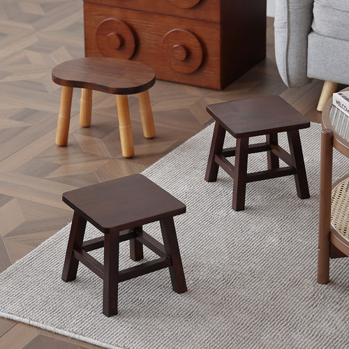 实木小凳子家用可叠放客厅小板凳矮凳简约现代茶几凳沙发凳换鞋凳