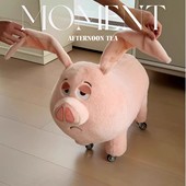 太乙真人坐骑猪玩偶滑轮凳创意儿童座椅飞天猪公仔万向轮板凳矮凳