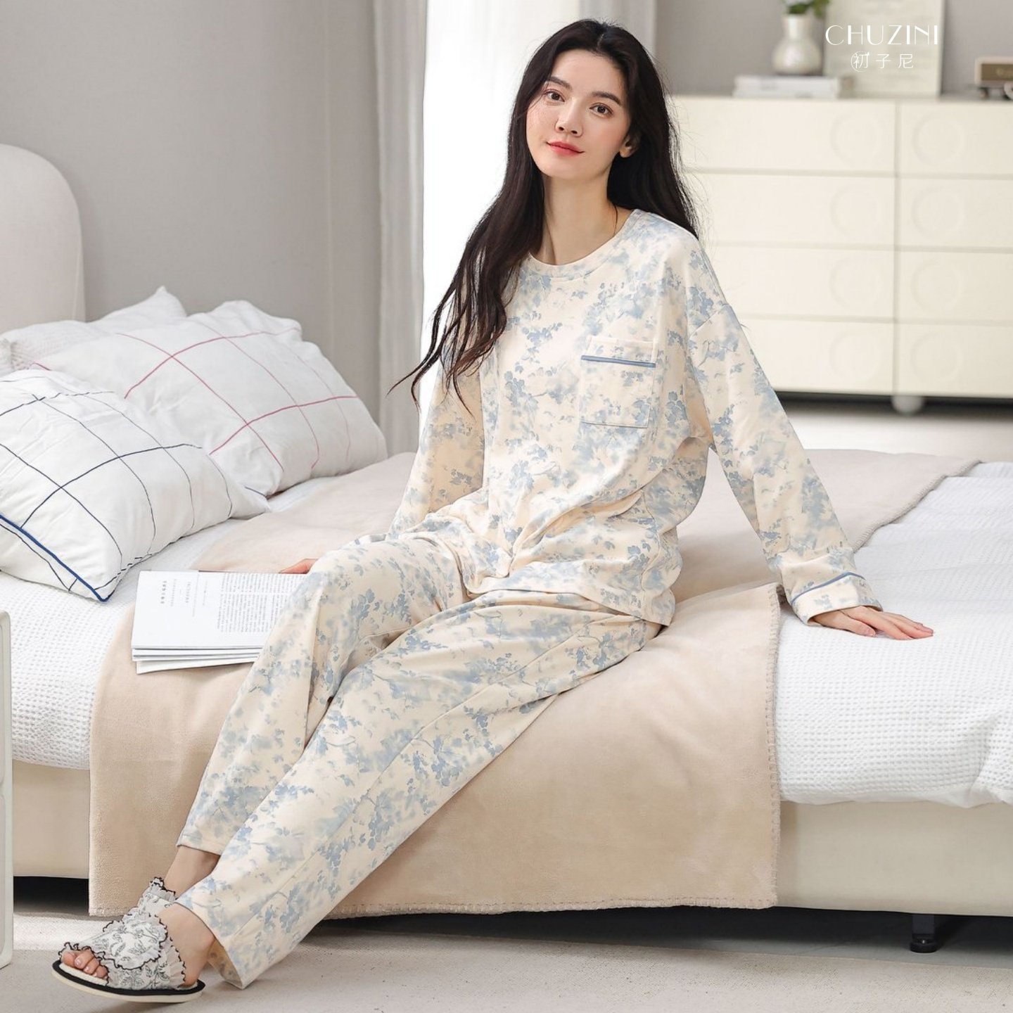 纯棉睡衣女款长袖长裤2025年春秋新款甜美大码可外穿家居服套装女,女士内衣/男士内衣/家居服,睡衣/家居服套装,淘宝优惠券,粉丝福利购,淘宝优惠卷