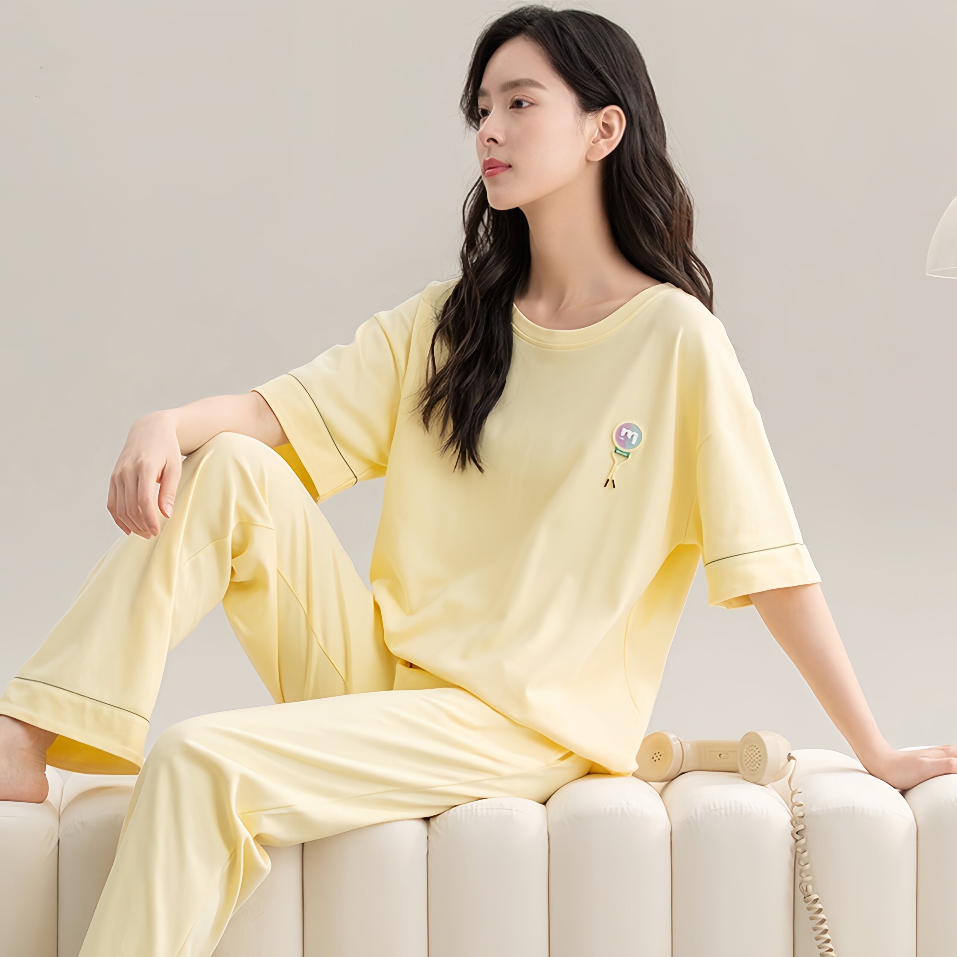 芬腾可安女纯棉夏季薄款家居服
