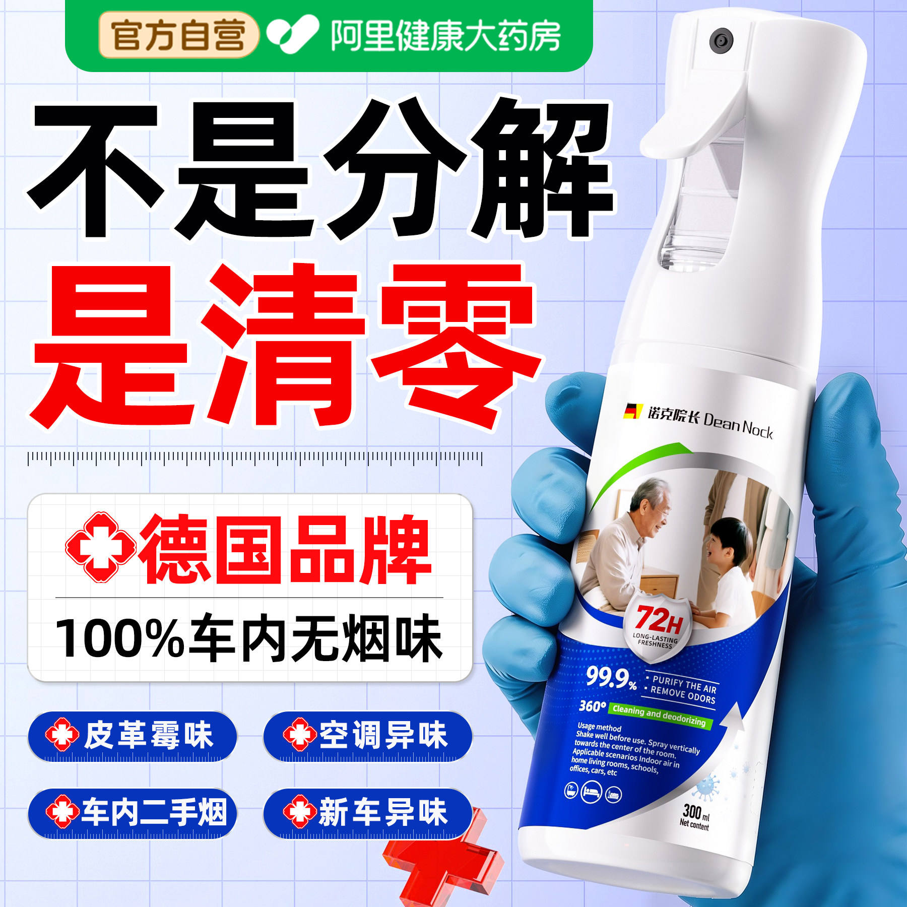 医用除车内二手烟喷雾神器室内去除厕所异味衣物火锅味空气清新剂