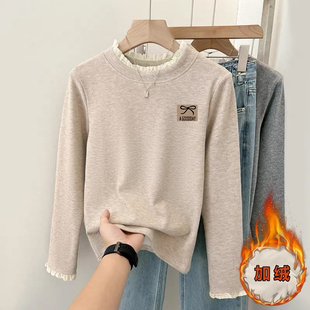 女童德绒打底衫半高领儿童保暖t恤女孩秋冬季一体绒内搭长袖上衣