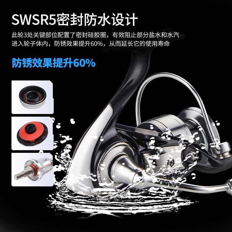 新款直销得趣无间隙纺车轮全金属渔轮路亚远投专用防海水泛用鱼轮