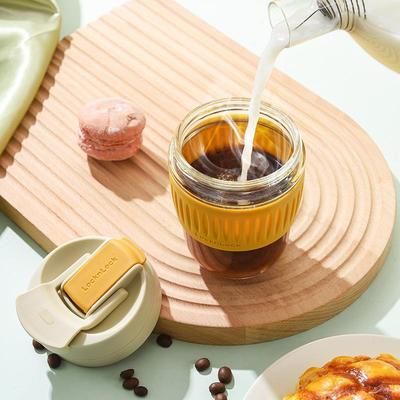 直销新款玻璃水杯女夏季带吸管便携牛奶杯男高颜值500ml咖啡杯LLG