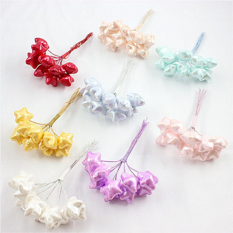 直销新款新款婚庆新娘花配件 带铁丝五角星 手工制作头饰发饰化妆