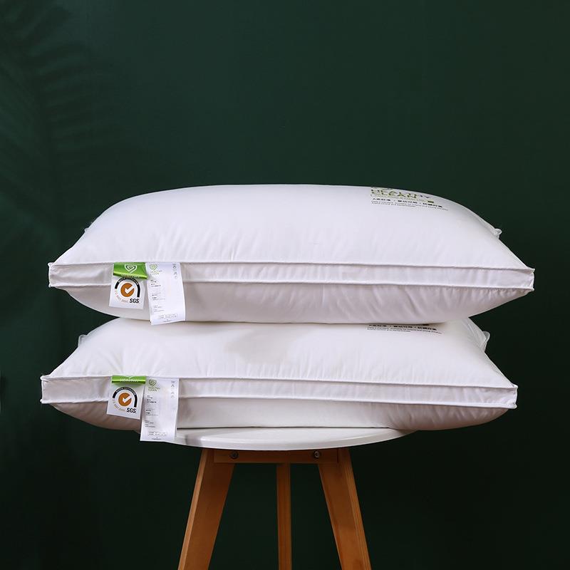 直销新款全棉枕芯酒店民宿枕头家用学校宿舍立体慢回弹羽丝绒纤维