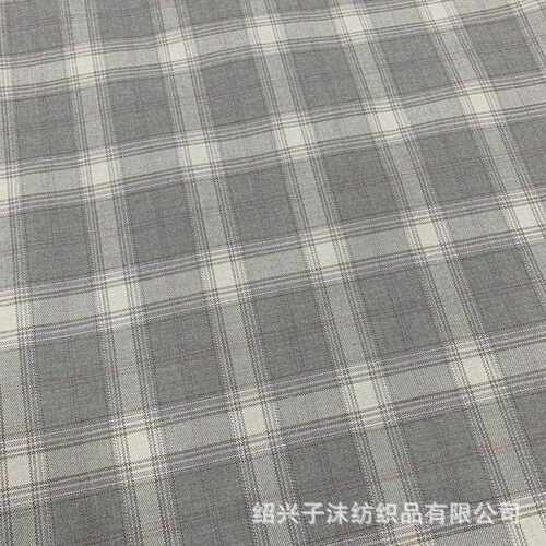 新款直销可！TR格子色织灰色套装手感柔软 西装外套裙子格子面料