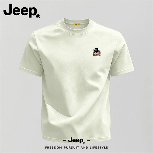 Jeep吉普夏季纯棉大码短袖T恤男