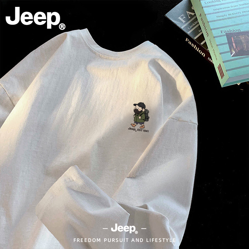 Jeep官方新款纯棉长袖T恤男
