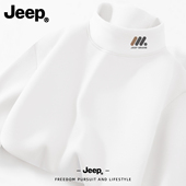 双面绒男装 Jeep吉普上衣男款 半高领领德绒新款 高级青少年秋冬衣服