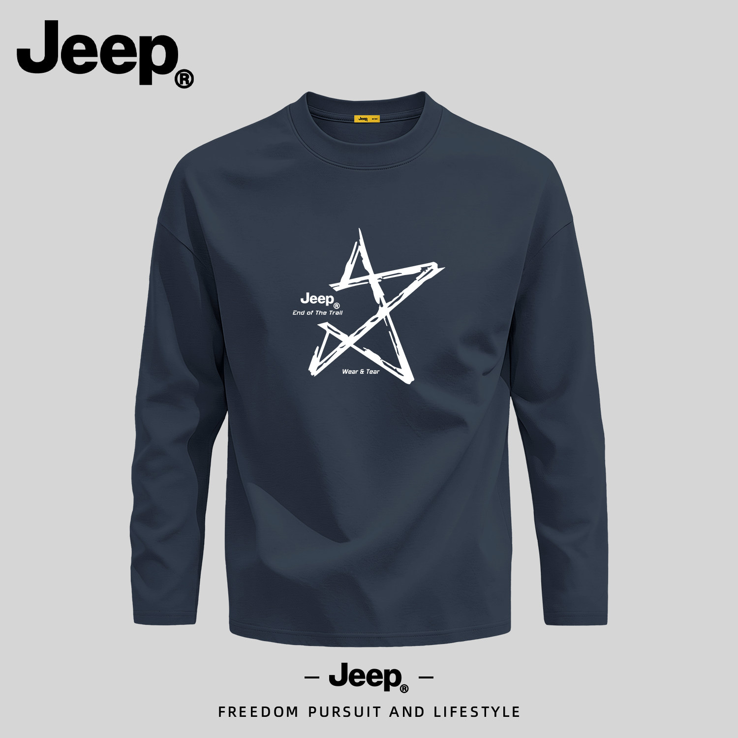 Jeep纯棉长袖T恤美式2026新款