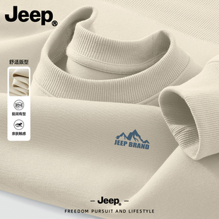 Jeep吉普圆领男士卫衣2026春秋新款青少年套头上衣服无帽美式高街