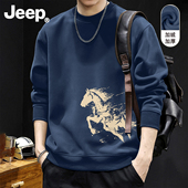 Jeep吉普圆领卫衣男女2026本命年加厚衣服潮流青少年高级男生上衣