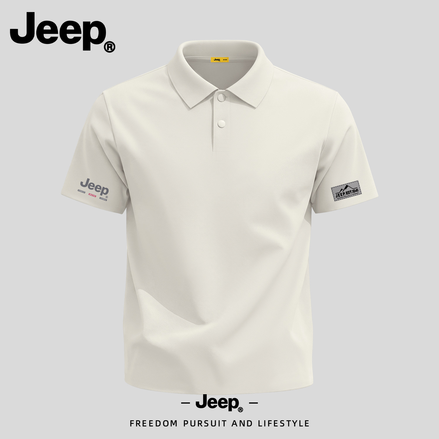Jeep吉普男士冰丝短袖POLO衫