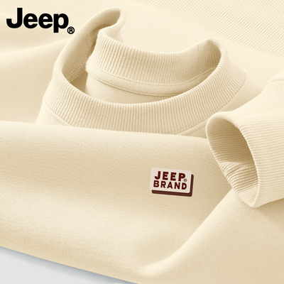 jeep吉普圆领卫衣男女士春秋新款美式男生衣服高级青少年内搭上衣