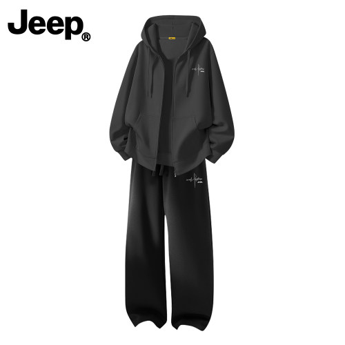 Jeep吉普秋季男连帽卫衣直筒裤