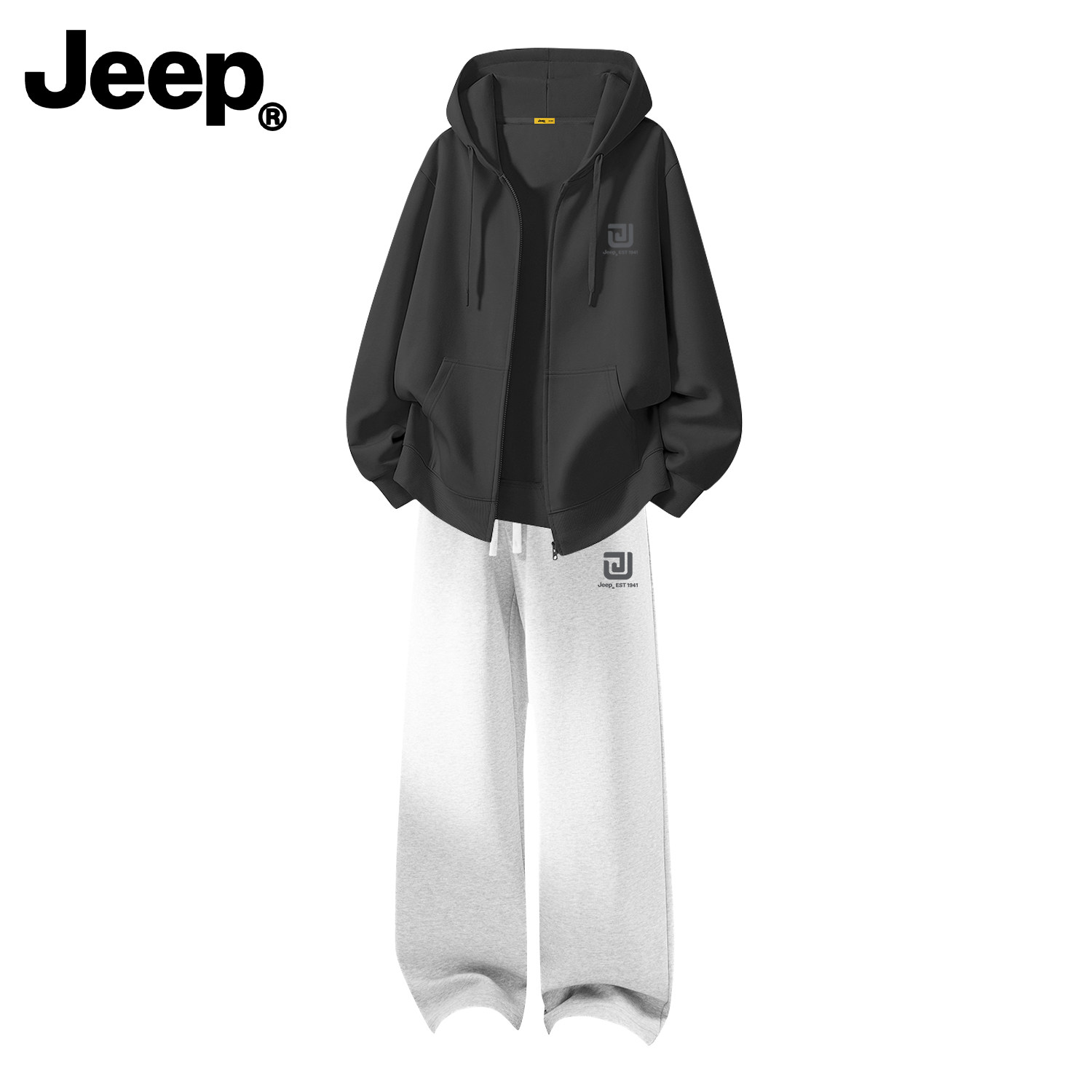 Jeep吉普男秋季连帽卫衣套装