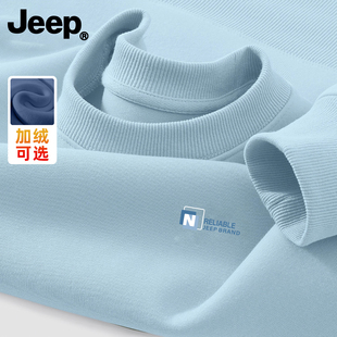 衣服青少年保暖长袖 秋冬季 上衣 2025新款 Jeep吉普加绒加厚卫衣男款