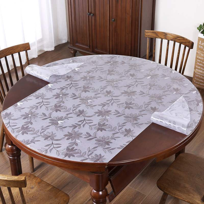 折叠椭圆形桌布透明pvc软玻璃防烫桌垫防油免洗水晶板隔热垫防水