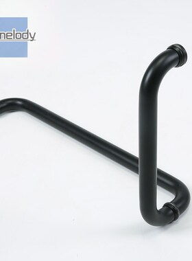 Me-H007 经典304不锈钢浴室玻璃门把手淋浴房圆管U哑黑色L型大拉