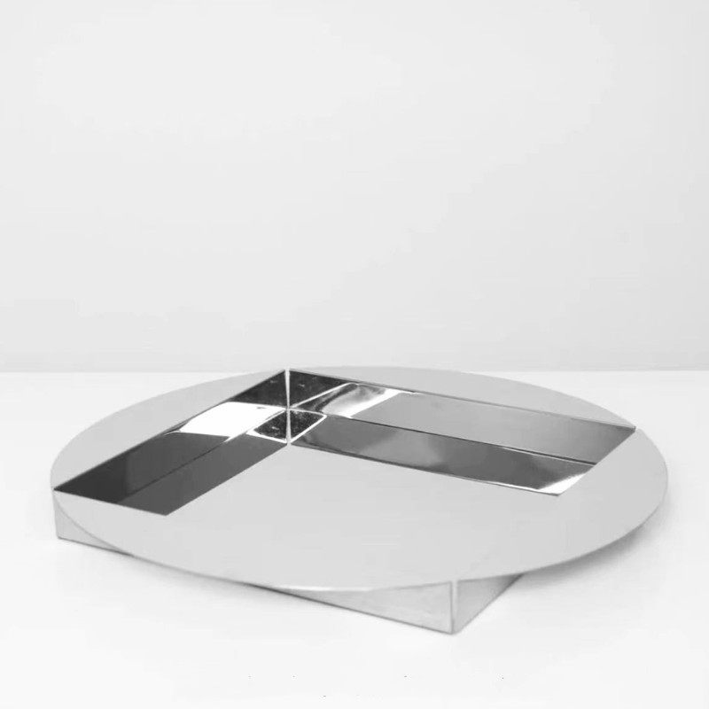 简约不锈钢银色镜面方圆形托盘收纳盘样板间客厅茶几桌面饰品摆件,家居饰品,装饰摆件,淘宝优惠券,粉丝福利购,淘宝优惠卷