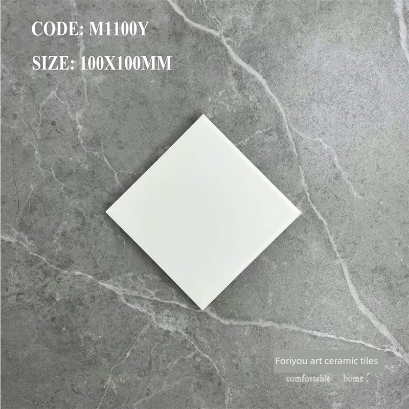 实心彩色小白瓷砖100X100厨房浴室餐厅瓷砖彩色陶瓷幼儿园背景墙