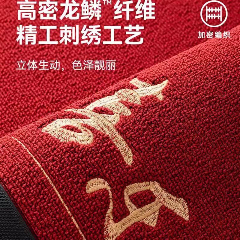 高端入户门地垫家用别墅进门脚垫除尘耐脏耐磨红色过年免打理地毯