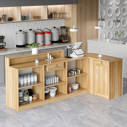 吧台收银台奶茶店柜台店铺小型网红简约现代超市便利店前台接待台