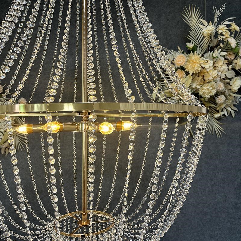 新款婚庆道具铁艺时尚珠帘吊灯酒店舞台婚礼场地布置装饰灯橱窗展