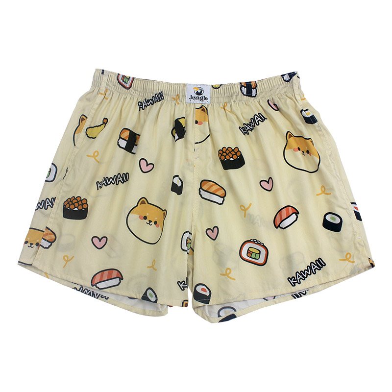 男士内裤阿罗裤男纯棉平四角大码宽松内裤男生女居家短睡裤男夏季