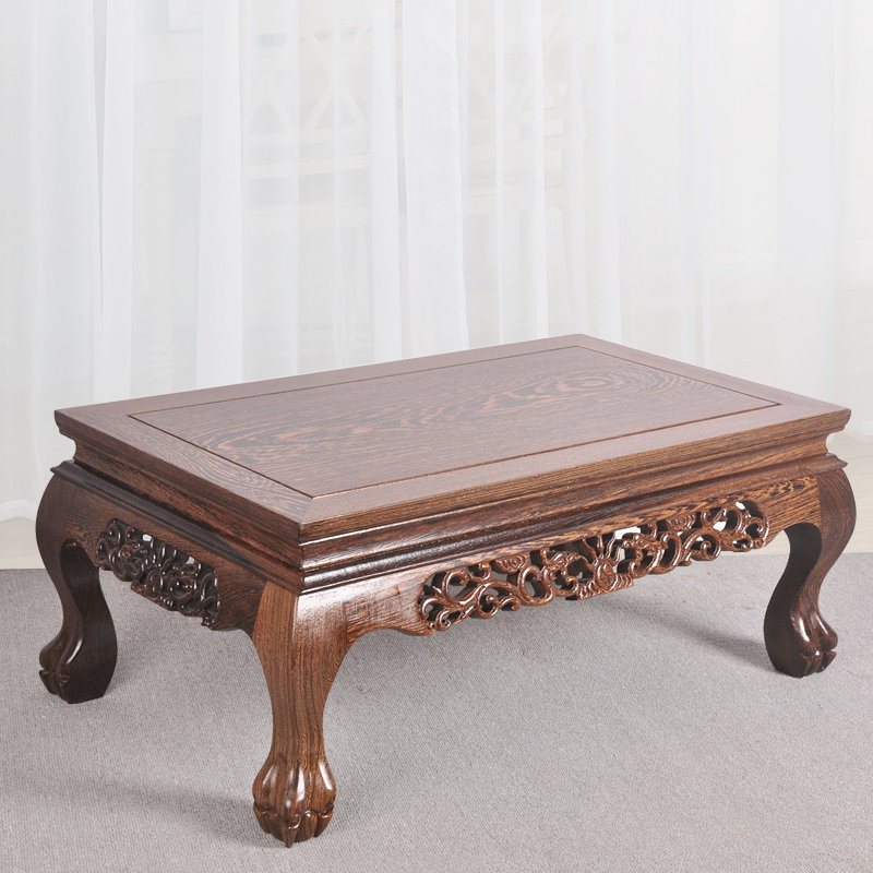中式炕桌家用鸡翅木客厅茶桌飘窗矮桌榻榻米小茶几红木炕几方桌子