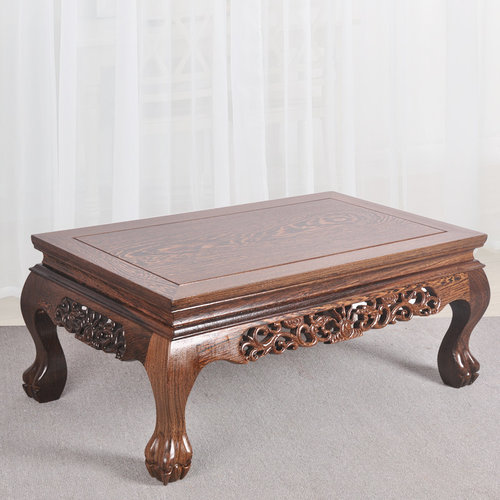 中式炕桌家用鸡翅木客厅茶桌飘窗矮桌榻榻米小茶几红木炕几方桌子