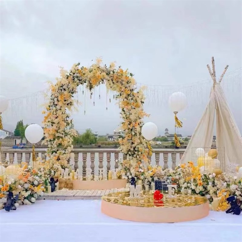 新款全花花门绢花拱门开业婚礼庆典花门婚庆满花拱门婚庆幸福门