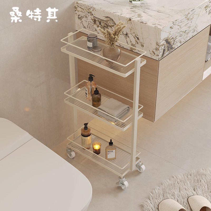 浴室可移动夹缝置物架落地多层小推车收纳架卫生间厕所缝隙储物架