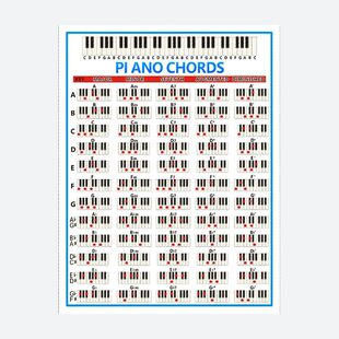 五线谱钢琴和弦练习图 铜版纸88键初学者钢琴指法图 和弦谱