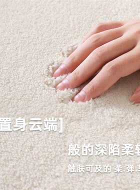 白色地毯客厅毛绒地垫卧室床边毯秋冬加厚长绒奶油风X纯色脚垫房