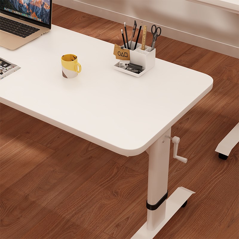 手摇升降电脑桌实木儿童学习桌办公家用书桌学生写字桌升降桌子